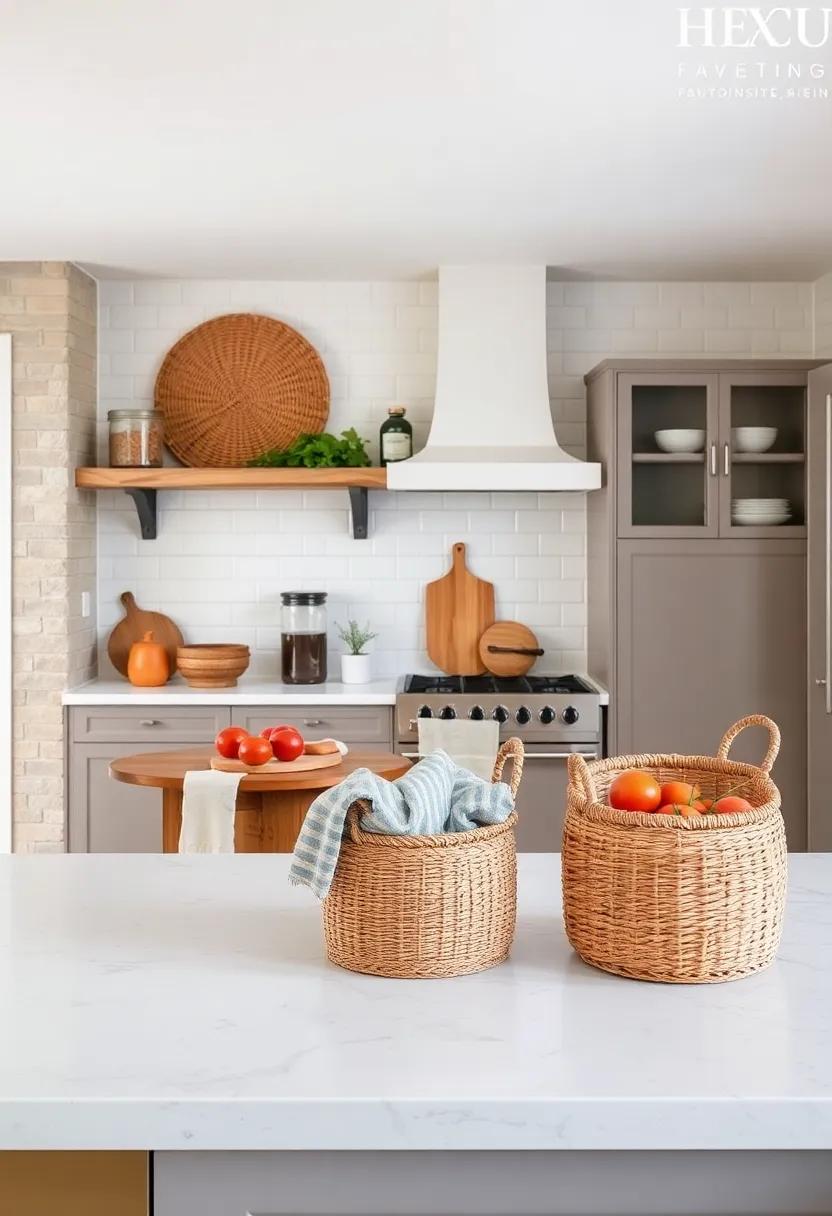 Woven Baskets: Utilize woven baskets⁣ for stylish storage solutions, keeping clutter at bay while adding texture‌ to the space