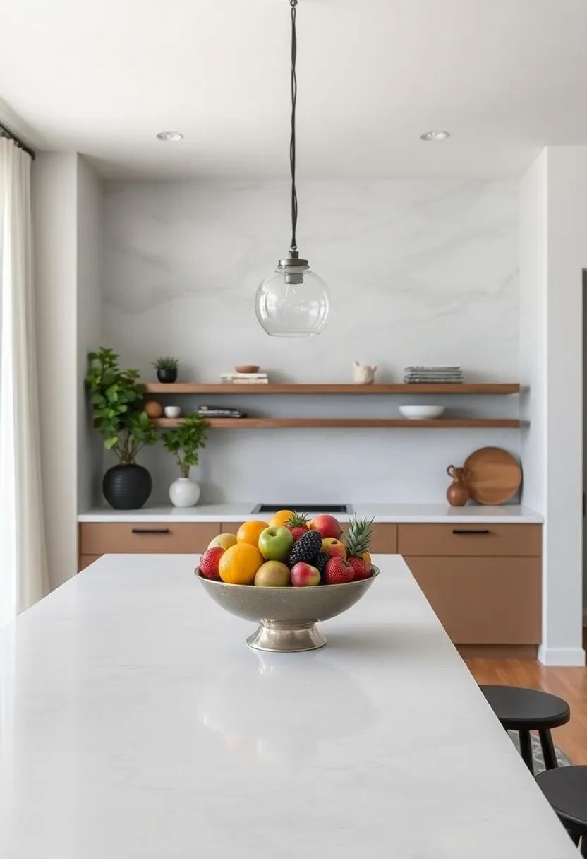 Embrace Minimalism with a Simple fruit Bowl ‍- A sleek, minimal fruit bowl can add‍ a pop of color and a fresh feel to⁣ your kitchen island⁤ without overwhelming the space