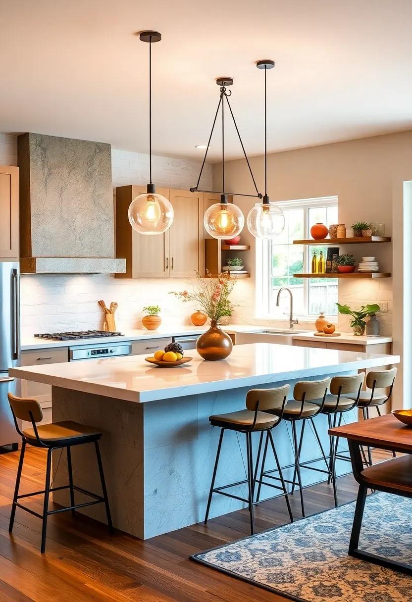 Layered⁣ Lighting with Ambient and Task Options - Combine ambient and task ⁤lighting to ensure both function and⁣ ambiance, making the island a ​versatile⁤ space