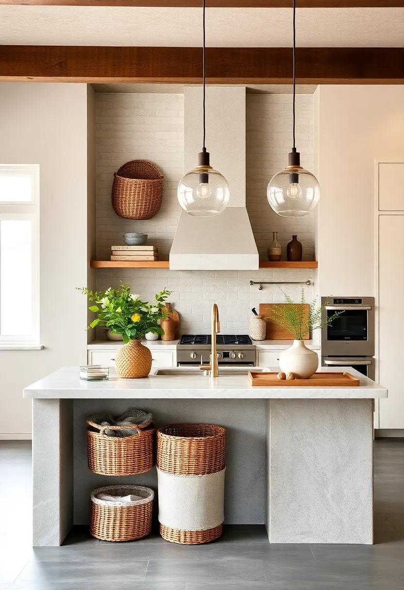 Organizational Baskets for a Tidy Look⁢ - Stylish baskets can⁣ help⁢ keep the ⁣kitchen essentials ‍organized while adding texture and a‍ sense of‍ cohesion