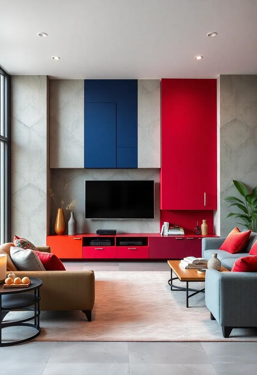 Bold Statements: Choose a standout wall unit in a vibrant color to make an⁢ instant impression, turning⁢ your media storage into a work of art