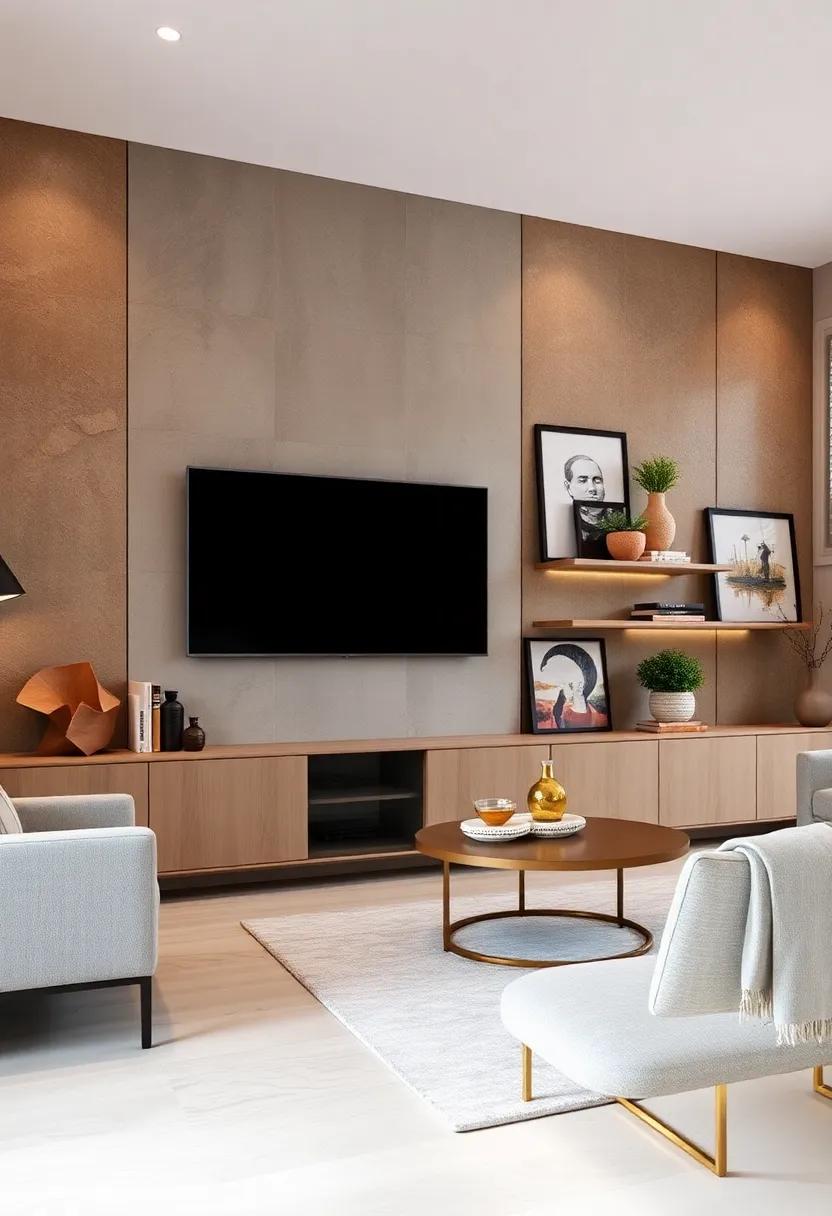Industrial Edge: Incorporate metal⁤ accents and vintage finishes in a wall unit that showcases raw materials, giving your living room⁤ a trendy ‌urban vibe