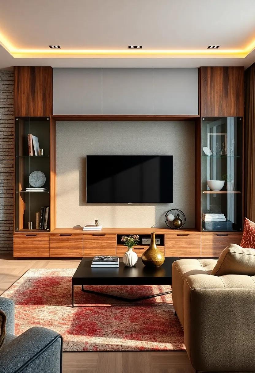 Sleek Scandinavian Design: Choose a wall unit with a light wood finish and minimalistic design, harmoniously blending functionality with a⁣ cozy home⁣ aesthetic
