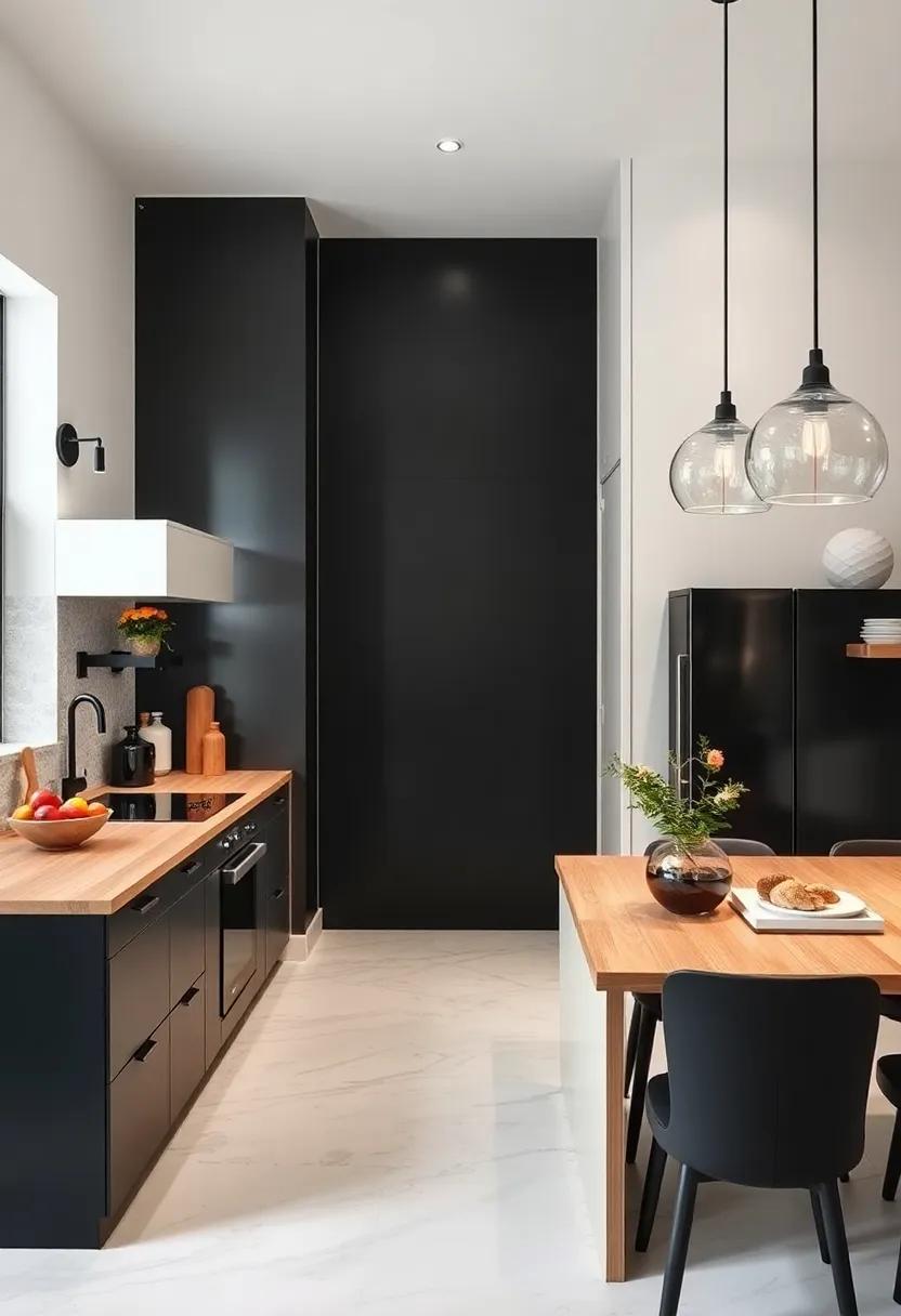 Contrast with Natural Elements: Pair black and white elements with wooden⁣ accents such as⁤ a butcher block island or‍ reclaimed wood shelves for a warm touch