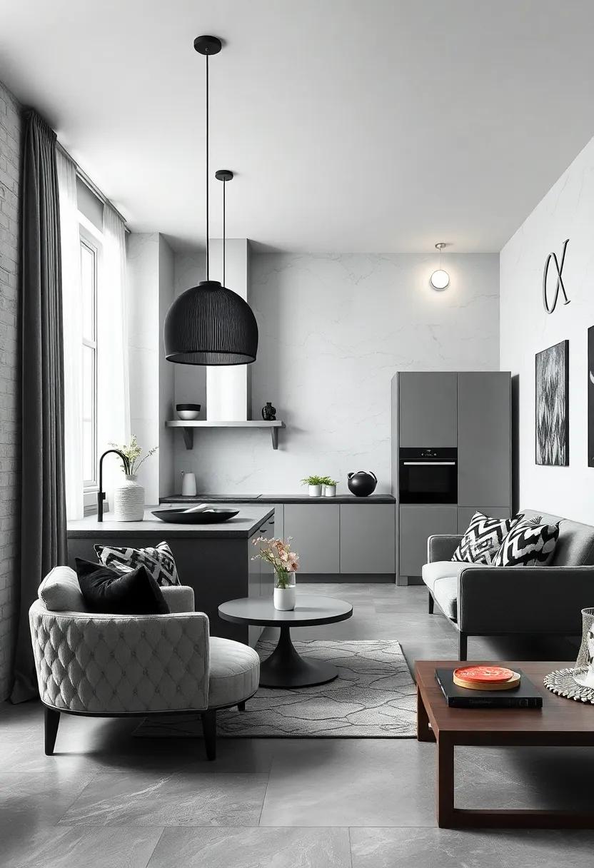 Textured Fabrics: Introduce soft elements​ like black ⁤and white curtains or cushions with unique textures to add‍ depth⁣ and comfort to ⁤the⁣ room