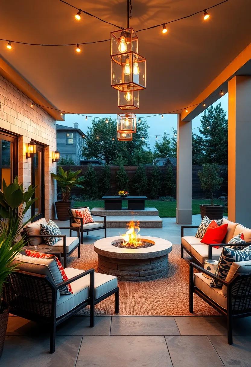 Twinkling lights: Enhance your outdoor dining experience by stringing fairy lights or lanterns above the​ fire pit area,creating a magical ambiance as the sun​ sets