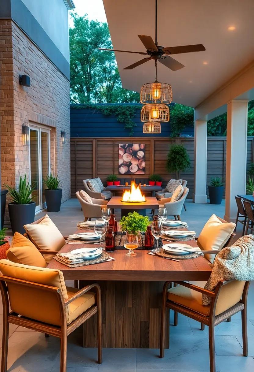 A mix of textures: ​Curate a ​dynamic table ​setting by mixing materials like‌ wood, metal, and ‌glass to create visual interest while dining al fresco