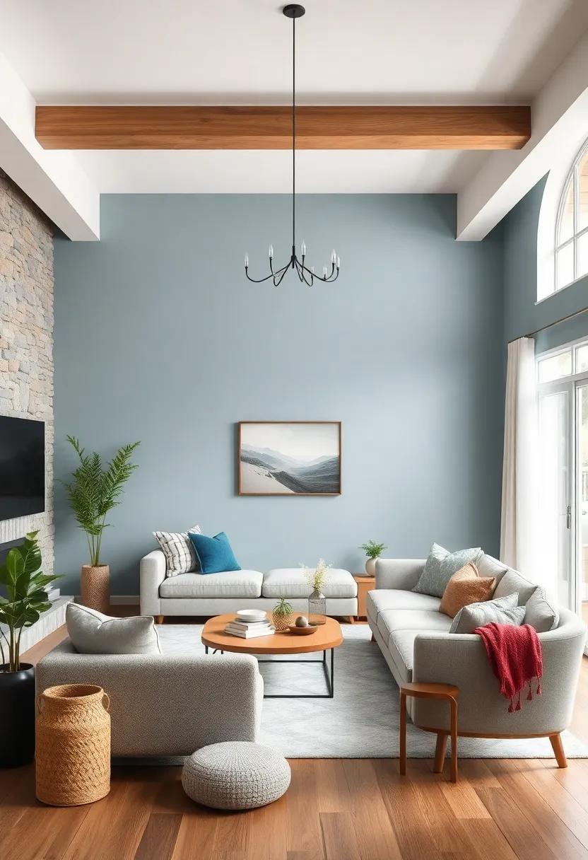 Dusty Blue: This soft blue shade invites tranquility into your living room, pairing ⁣beautifully with wood ⁤tones and providing a serene escape