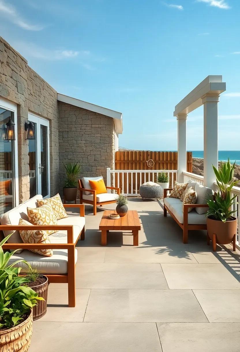 Create a coastal retreat with a spacious ⁣deck featuring ⁤built-in seating ⁣made from reclaimed wood, ⁣offering a perfect spot to enjoy ocean views and sea breezes
