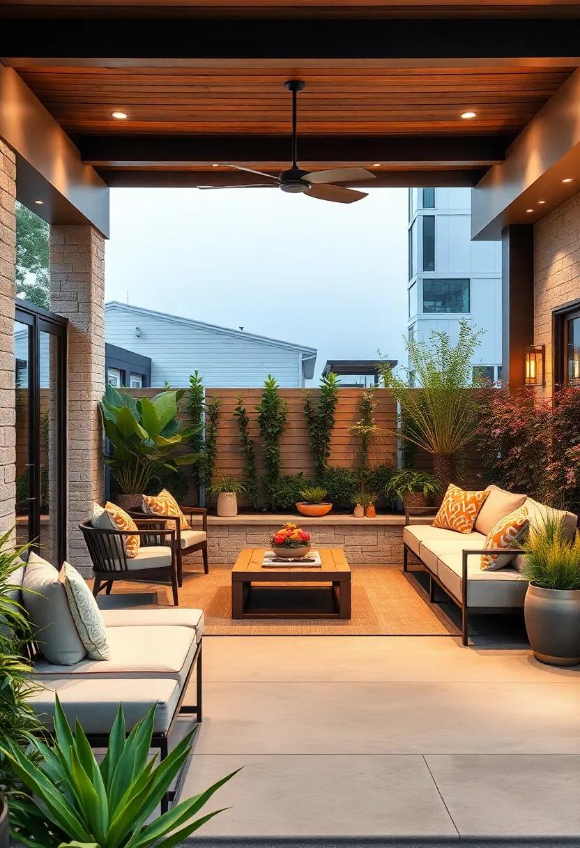 Explore a contemporary patio ⁢with freestanding built-in ⁤seating⁢ that ‍invites creativity,allowing you to rearrange and ⁣adapt your ​outdoor space ‌for any occasion