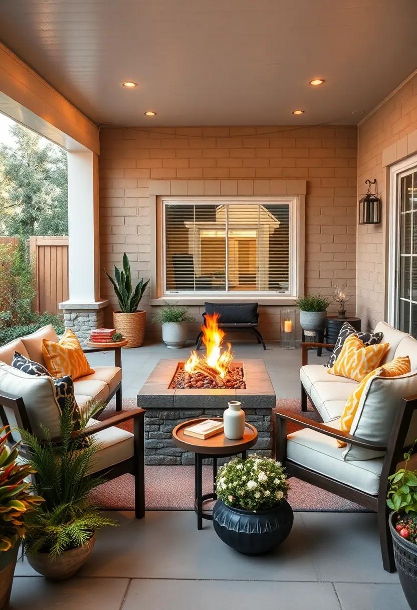 Cozy Fire Pit ⁢Setup: ⁣Transform your⁣ patio into a cozy retreat ⁣with‍ a‌ stylish fire pit surrounded by‍ comfortable seating ⁣for chilly evenings