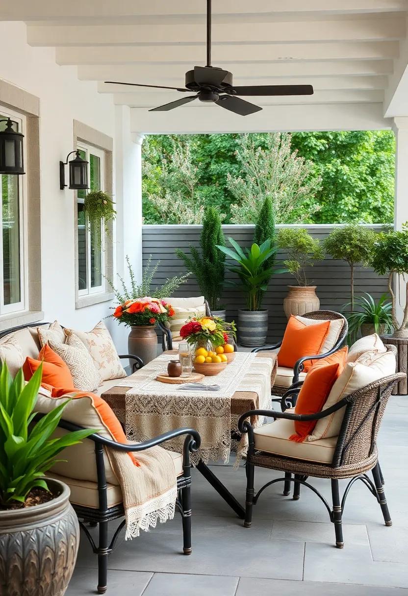 Layered outdoor ‌Fabrics: Combine various textures, like lace and burlap,⁣ for table ‍runners and cushions to create a cozy ⁣and⁣ inviting atmosphere