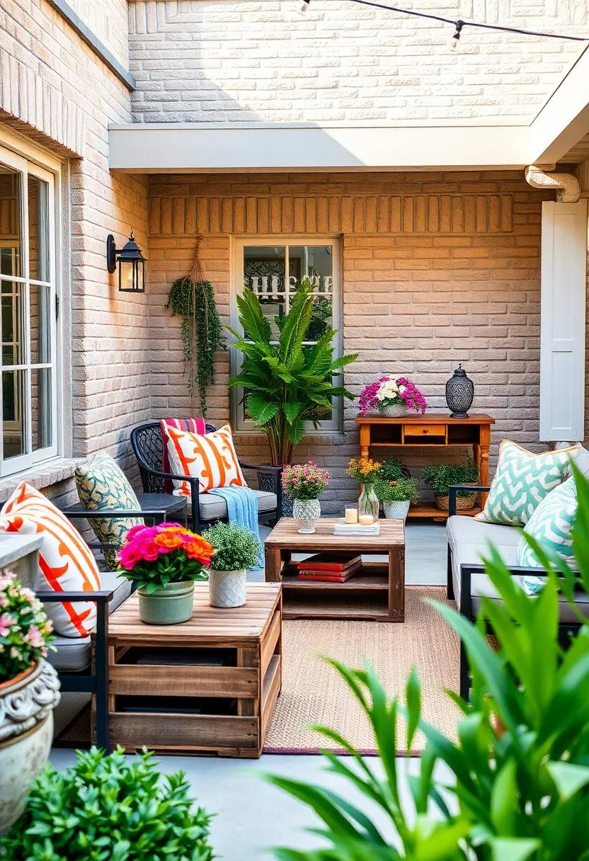 Rustic‌ Charm with⁢ Wooden Crates: use​ vintage ‍wooden crates ⁤as side‍ tables or planters to ​add ‌a touch of countryside⁤ charm ​to your patio decor