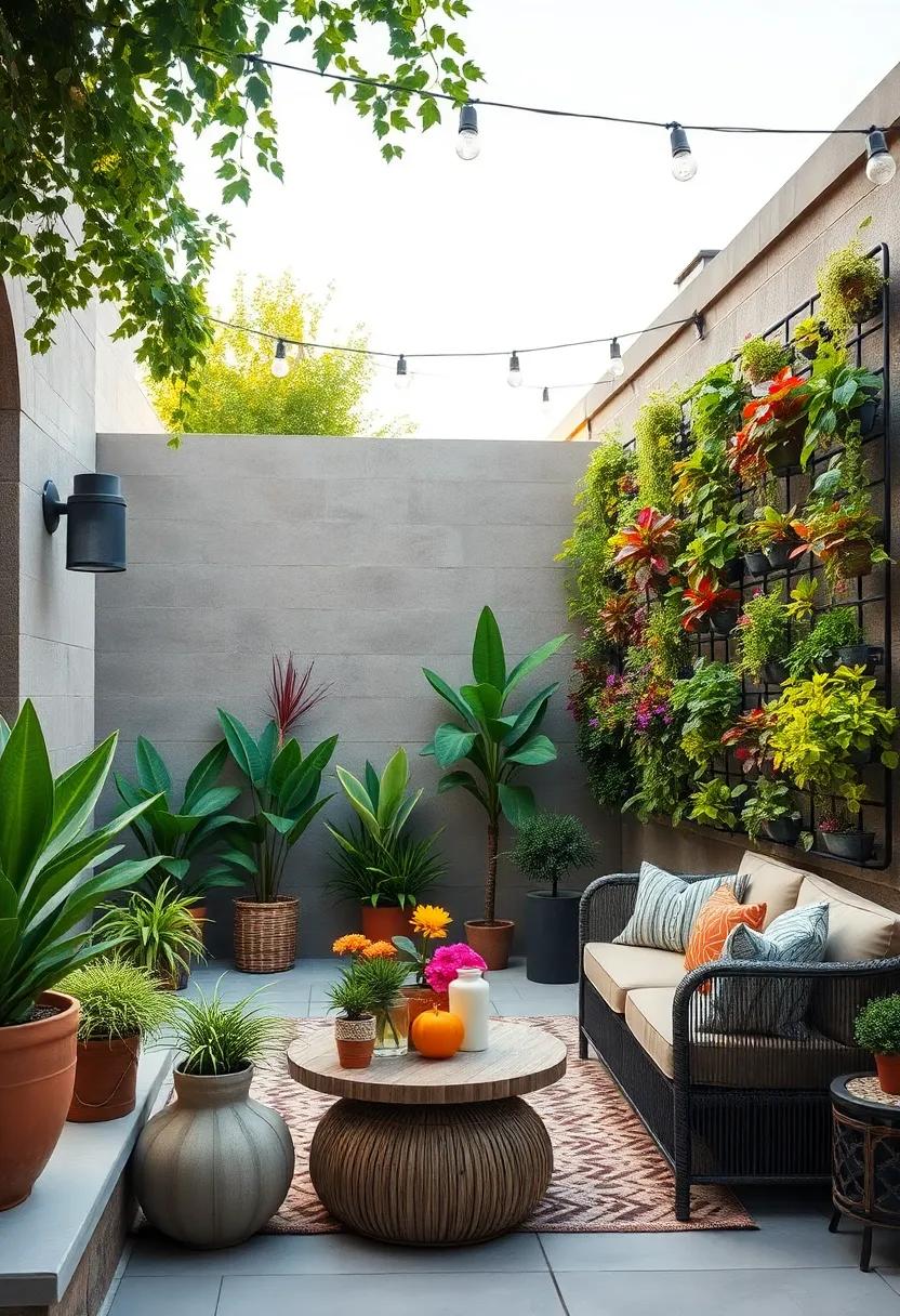Vertical Garden ‍Wall: Maximize limited‌ space with a ⁣vertical ⁣garden that⁢ showcases a variety​ of plants, adding greenery without overcrowding your patio