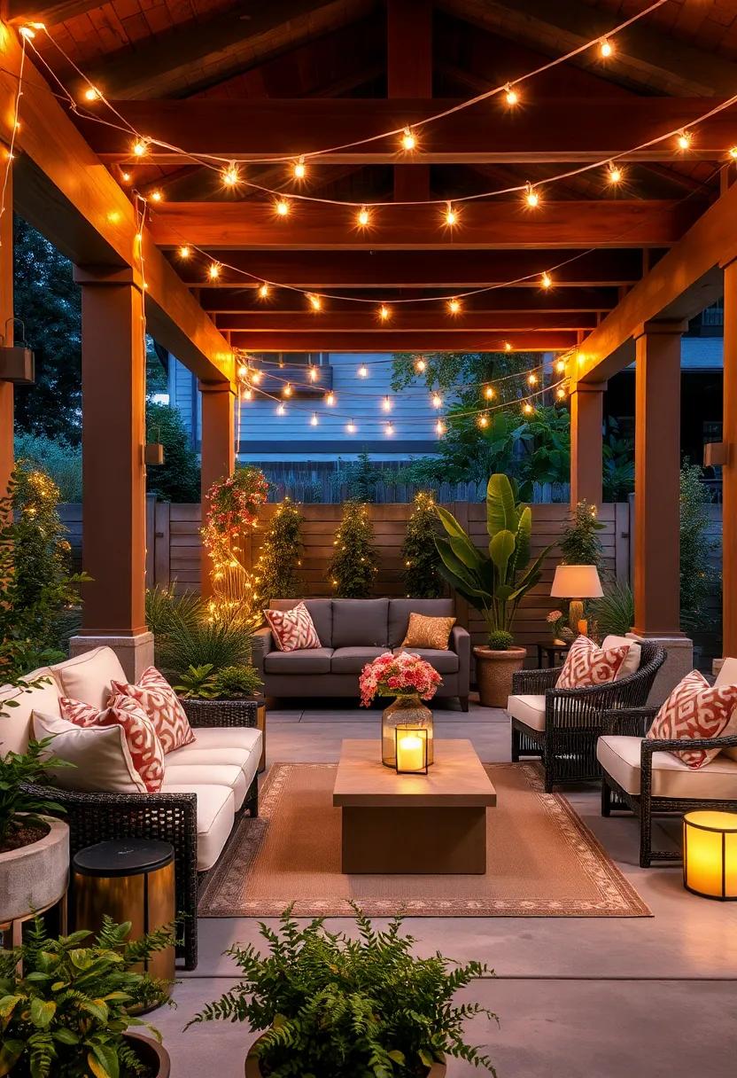 Whimsical Fairy Lights: Drape string‌ lights or fairy lights around your patio to ​create a magical ambiance for nighttime‌ gatherings