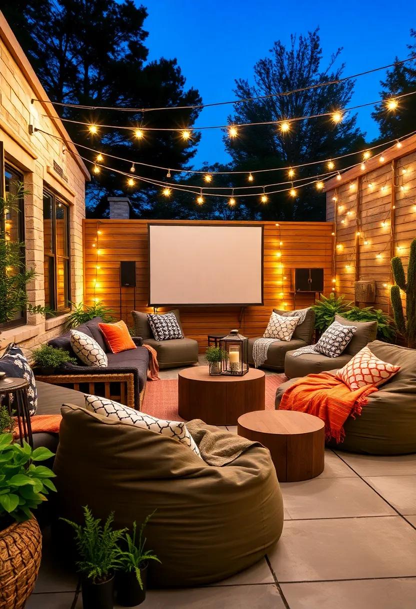 Movie Night Magic: Set up ⁣an outdoor movie theater with bean ​bags for seating; add soft blankets and fairy lights​ for a magical night under the stars