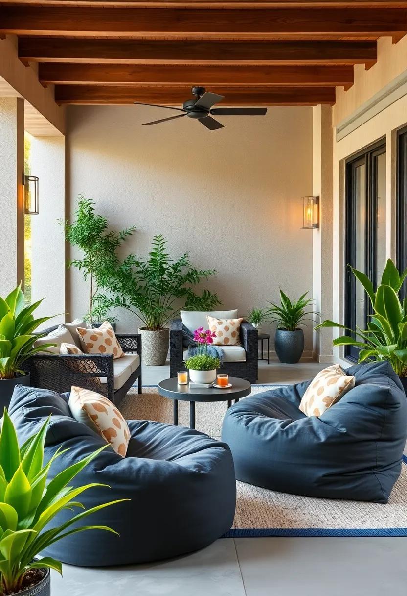 DIY Customization: Personalize your bean bags with removable covers in various designs; this allows for seasonally refreshing your patio look with ease