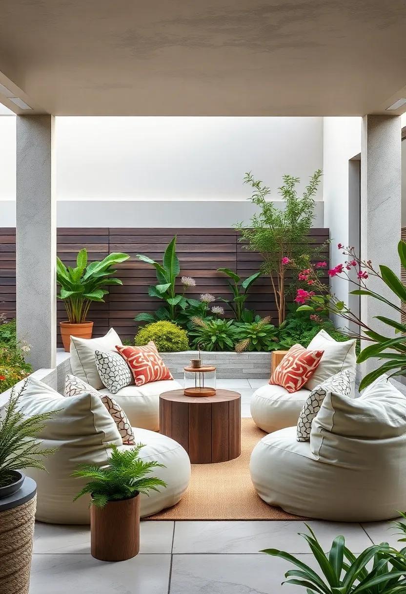 Garden Integration: Choose bean ⁢bags in natural hues ⁣to seamlessly ​blend⁣ with your garden; placing them among flowers and plants enhances tranquility