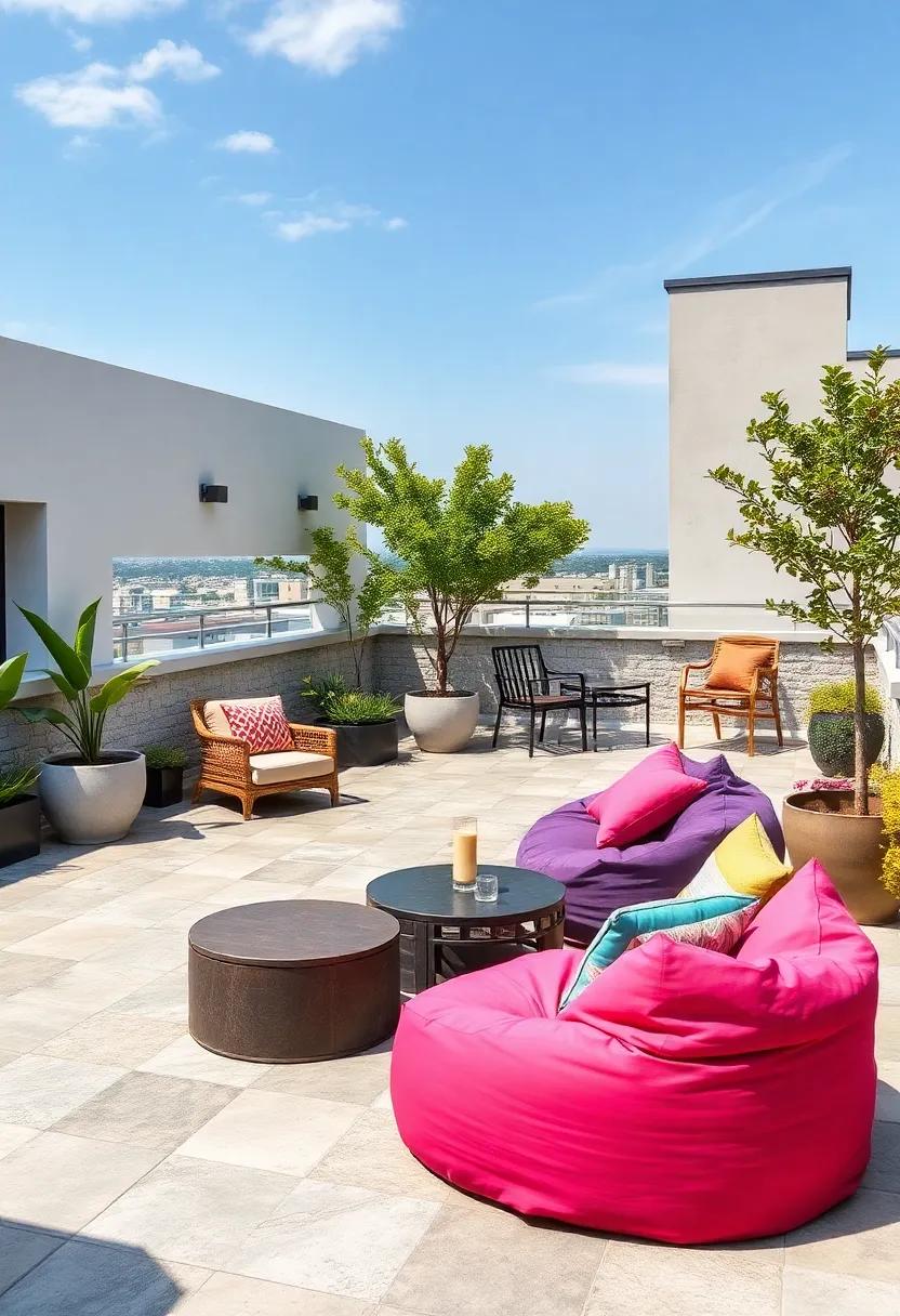 Rooftop Retreat: Elevate your outdoor experience ⁣with bean bags on a rooftop; the stunning views combined with comfortable seating will be a hit with guests