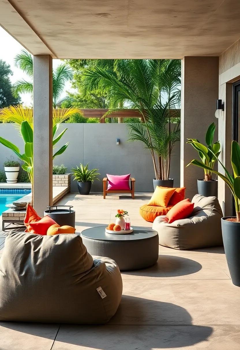 Floating Relaxation: Install bean bags by your poolside for a splash of relaxation; they ⁣dry quickly and are easy to rearrange for a day of fun and sun