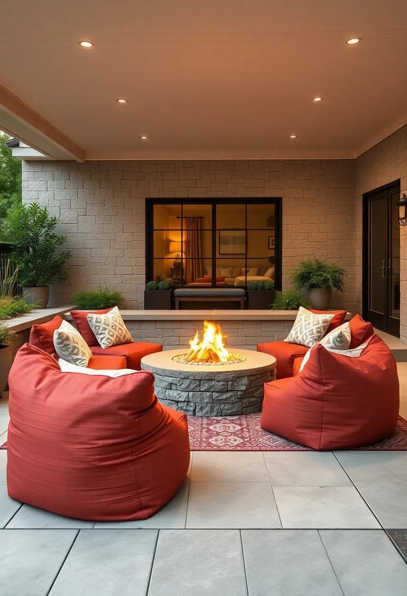 Cozy Campfire Seating: ⁢Arrange bean bags around your fire pit, using them as ‌relaxing seats for roasting marshmallows and sharing ⁣stories