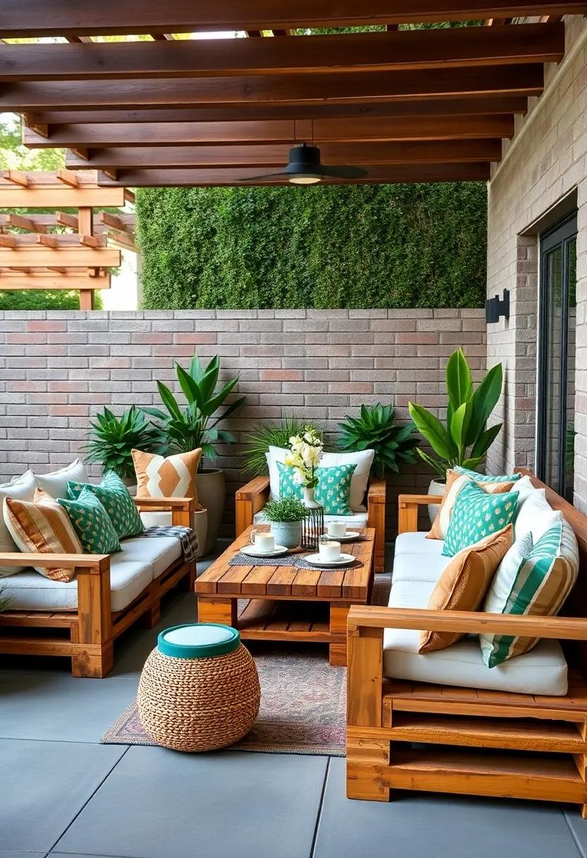 Picnic Lounge: Transform your⁣ patio into a chic picnic space with pallet ⁢seating⁤ around a low table.‌ Dress the tabletop⁣ with a classic picnic setting ‌for a casual ​dining experience ⁤outdoors