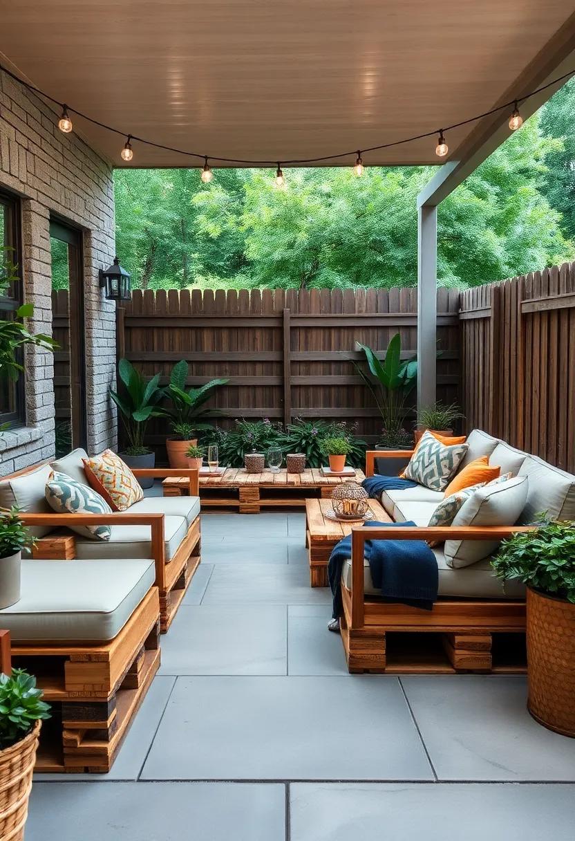 Functional Storage:​ Incorporate storage ‍beneath your pallet seating to hide away ⁤cushions and outdoor essentials.⁤ This practical design ⁤keeps‍ your patio tidy while enhancing‌ your lounge experience