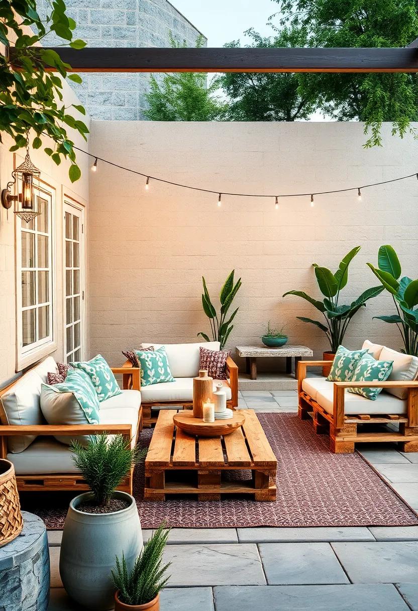 Sustainable Style: Highlight ⁢the eco-friendly aspect of ​your outdoor lounge by ⁤incorporating upcycled materials ⁣besides pallets. Use reclaimed​ wood or repurposed decor to ​keep‌ sustainability in focus