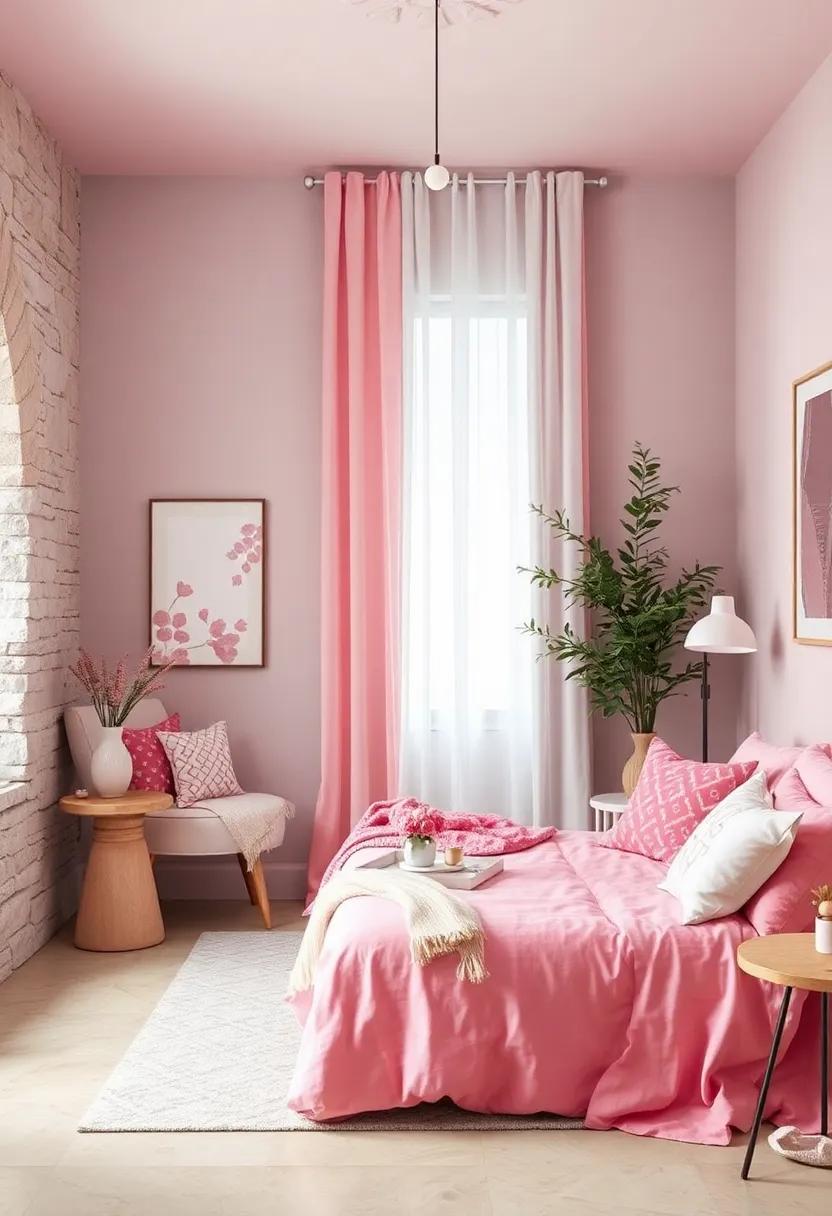 Layered Textiles: Mix and match different pink and white fabrics, from throws to​ cushions, to create a‌ warm, ‌inviting atmosphere layered with comfort