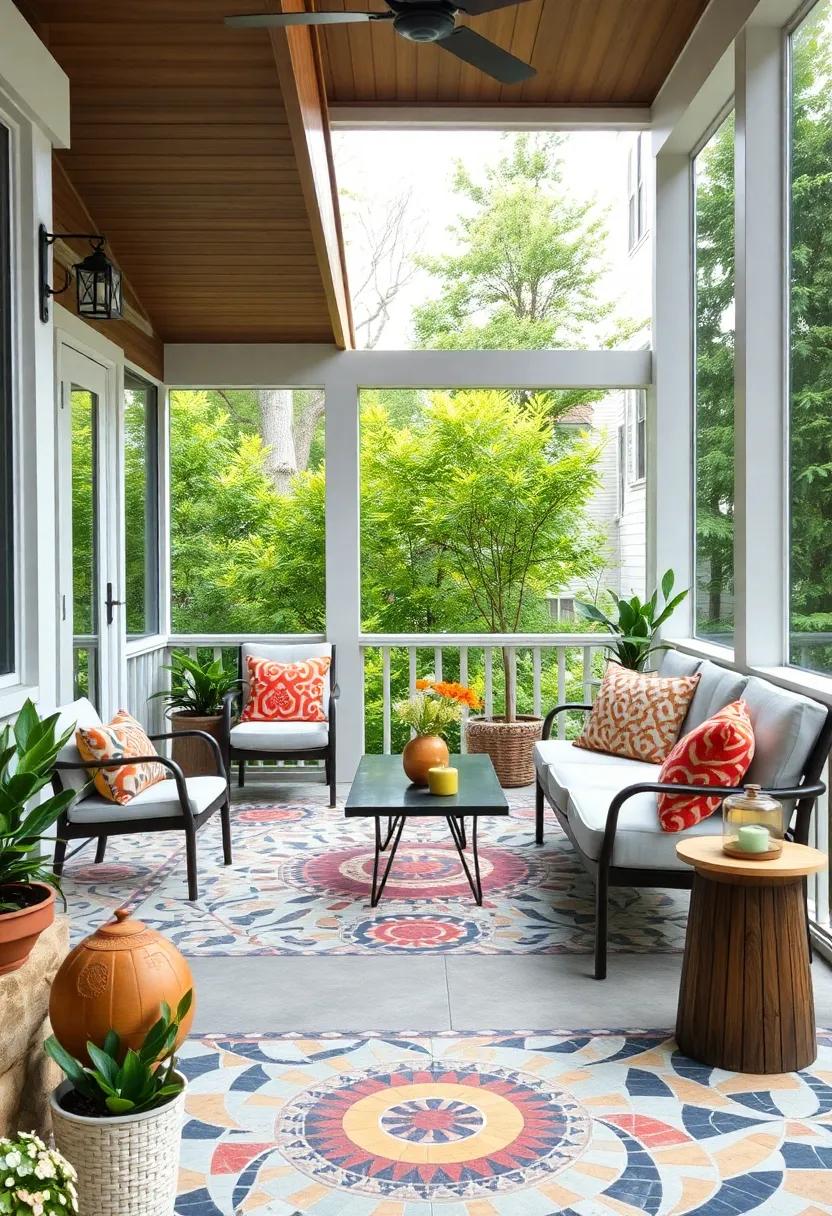 Colorful Geo Patterns: Add ⁢a modern ⁢twist with geometric mosaics in vibrant colors ⁢that⁢ create a playful and dynamic atmosphere for lounging and⁣ entertaining