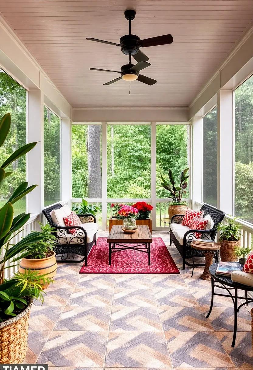 Elegant Herringbone Patterns: ⁣Choose herringbone⁣ mosaics for a classic⁣ look that adds⁤ depth and sophistication, ideal for​ creating a polished finish to your screened area