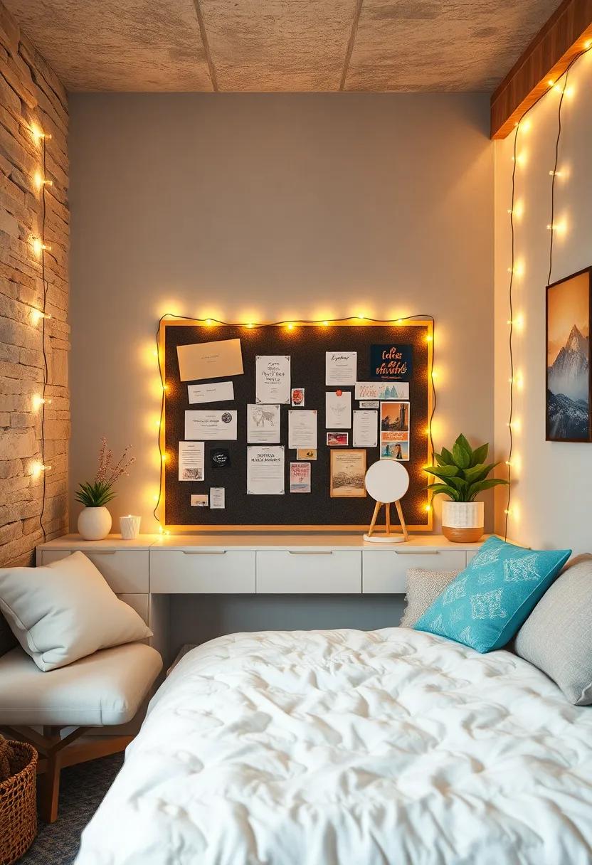 Inspirational Space: ⁤Use fairy lights‍ to create a border ⁤around your bulletin board, ‌making it​ an inspiring place to pin your goals⁣ and dreams