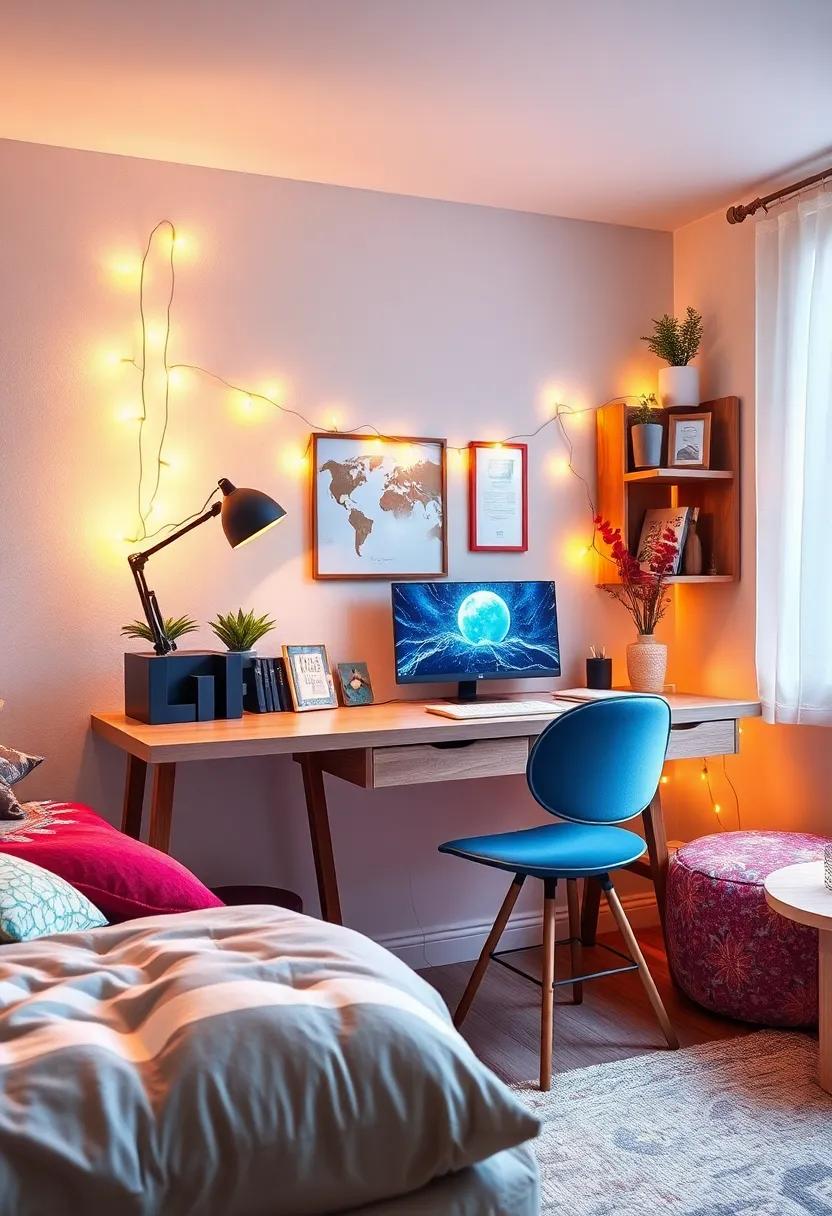 Desk Décor: Decorate your study ‍desk ⁣with ​fairy lights to ‍make homework ‍sessions feel less mundane and more inviting