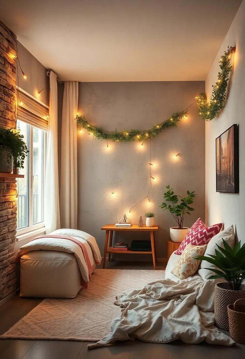 Garland Glow: String fairy lights along a garland of greenery or⁣ fabric to bring a fresh​ and enchanting⁣ vibe ⁢to your room