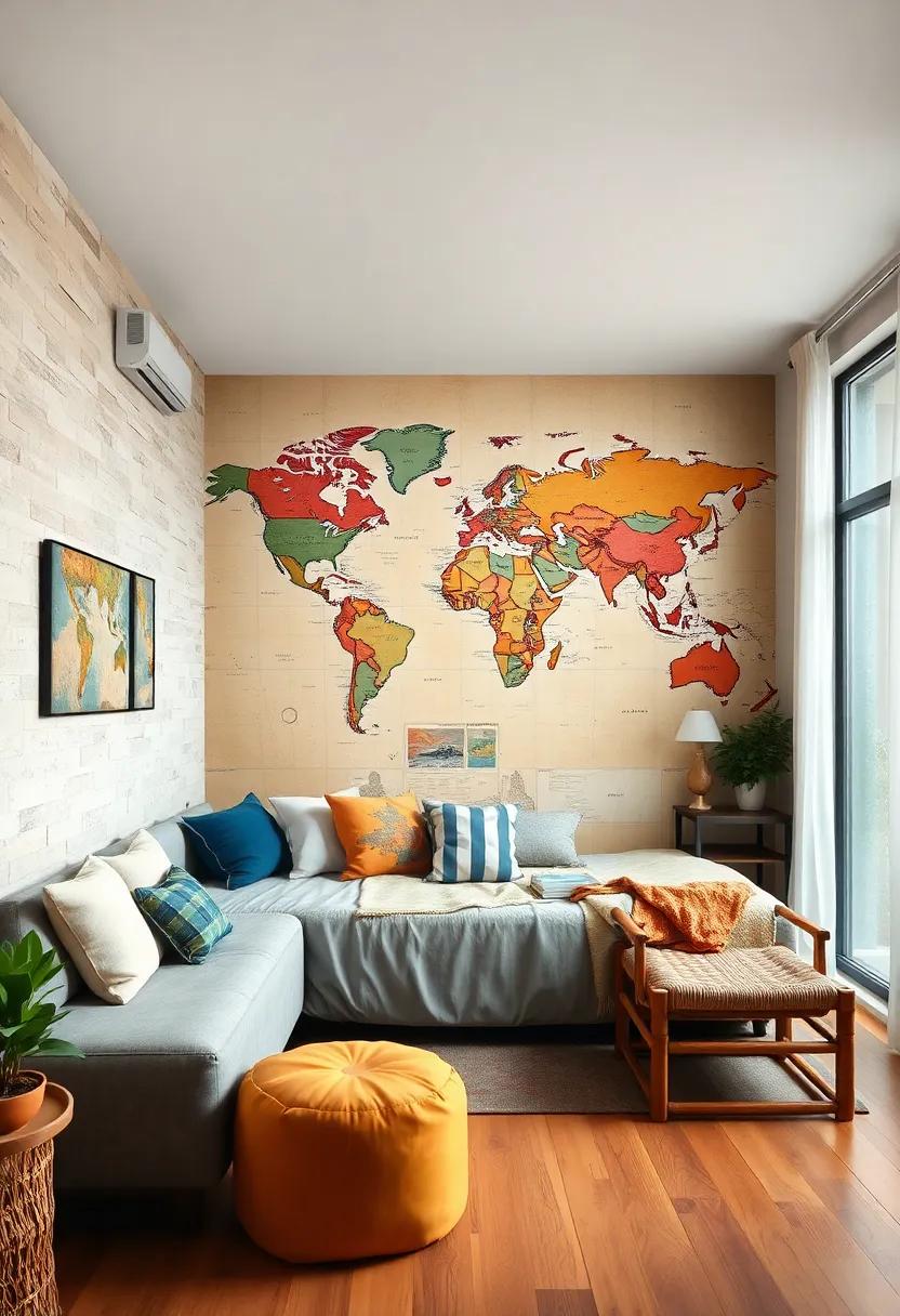 Vintage World ⁤Map Wallpaper: Transform an ‌entire wall with a⁤ stunning vintage world ‍map wallpaper that ​sparks wanderlust