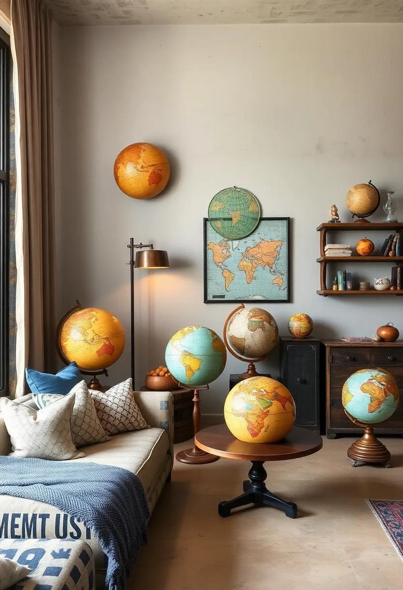 Globes of Different Eras: Collect and showcase‍ globes from ​various decades to highlight ⁤the‍ evolution of ‍world‍ exploration