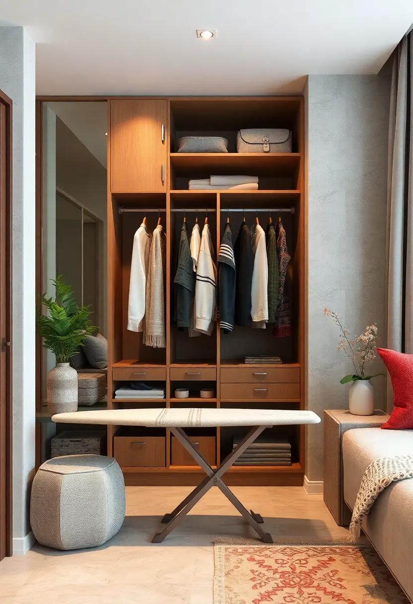 Fold-Down Ironing Board: Say goodbye​ to wrinkled attire; incorporate a ⁣compact ⁢fold-down ironing⁣ board into your wardrobe for styling convenience