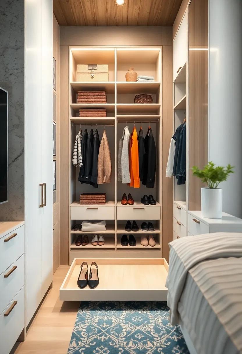 Vertical Pull-Out shoe Racks: Maximize floor space with tall, narrow pull-out⁤ racks ‌that can⁢ hold multiple pairs without breaking‍ a sweat