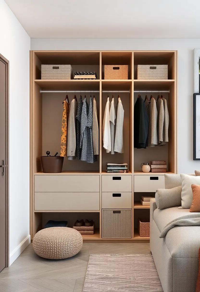 Vertical Storage Cubes: Use verticality to your advantage​ by stacking⁤ fabric cubes, offering a chic and practical place to ⁢store ⁣clothes while ‌saving space