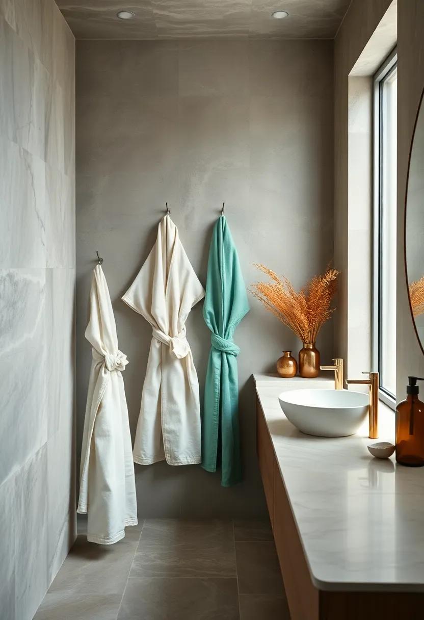 Plush Robes: Hang ⁤a couple of soft, plush⁣ robes⁤ on hooks for a spa-like feel, making your bathroom a retreat for⁢ relaxation