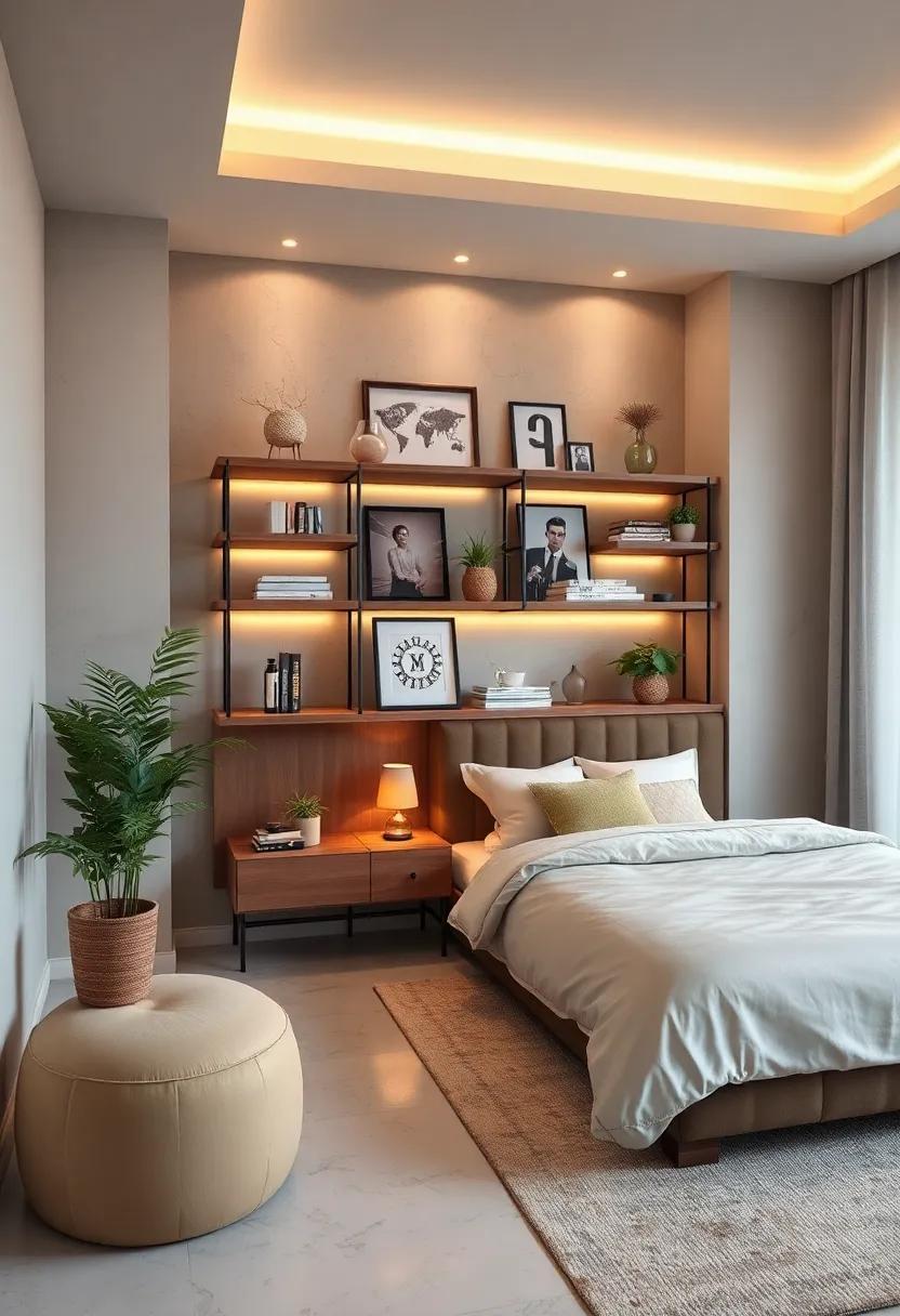 25 Cozy Bedroom Shelf Decor Ideas with Soft Lighting to Elevate Your Space