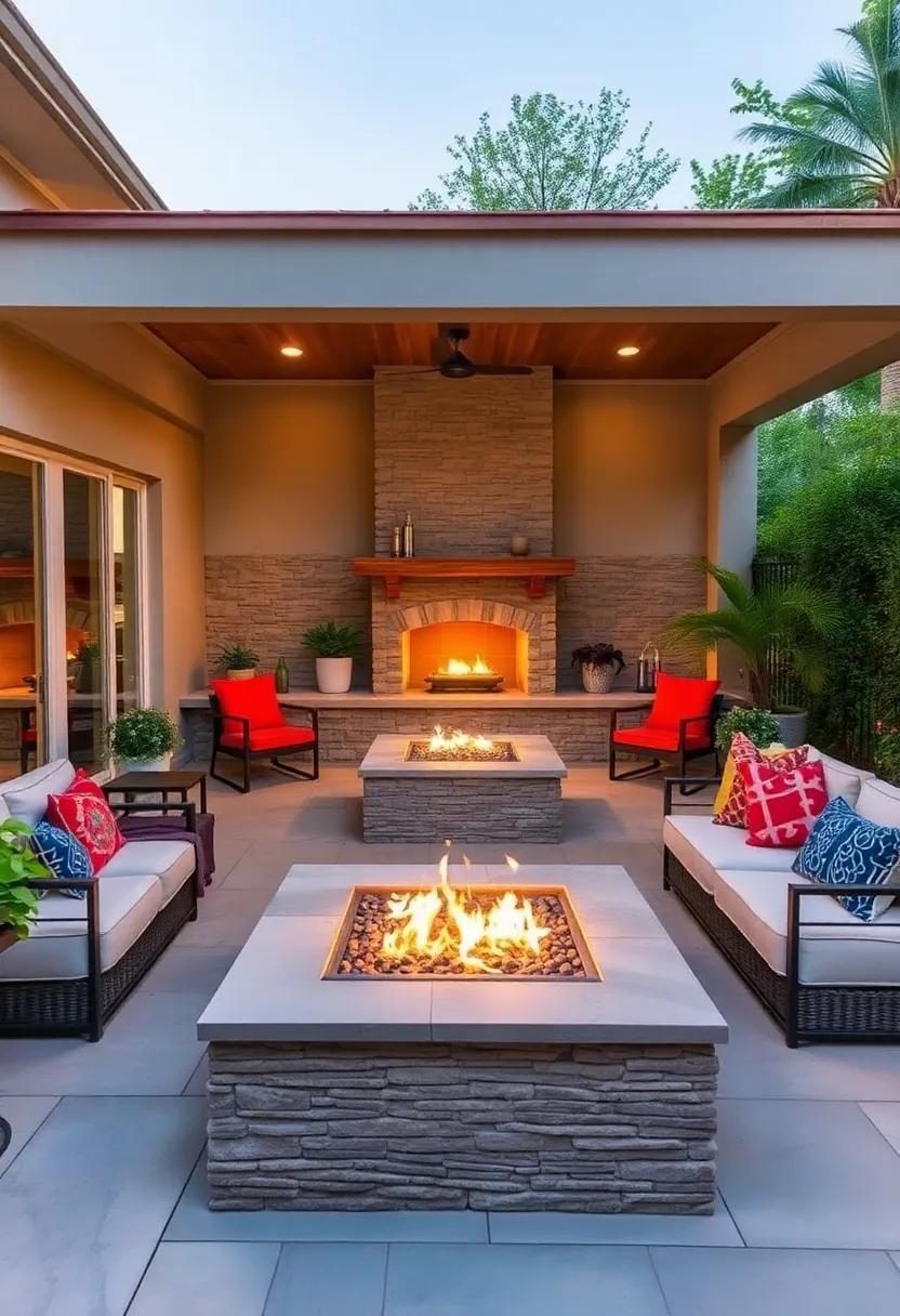 21 Stunning Patio Fire Pits with Built-in Seating Walls for Your Outdoor Oasis
