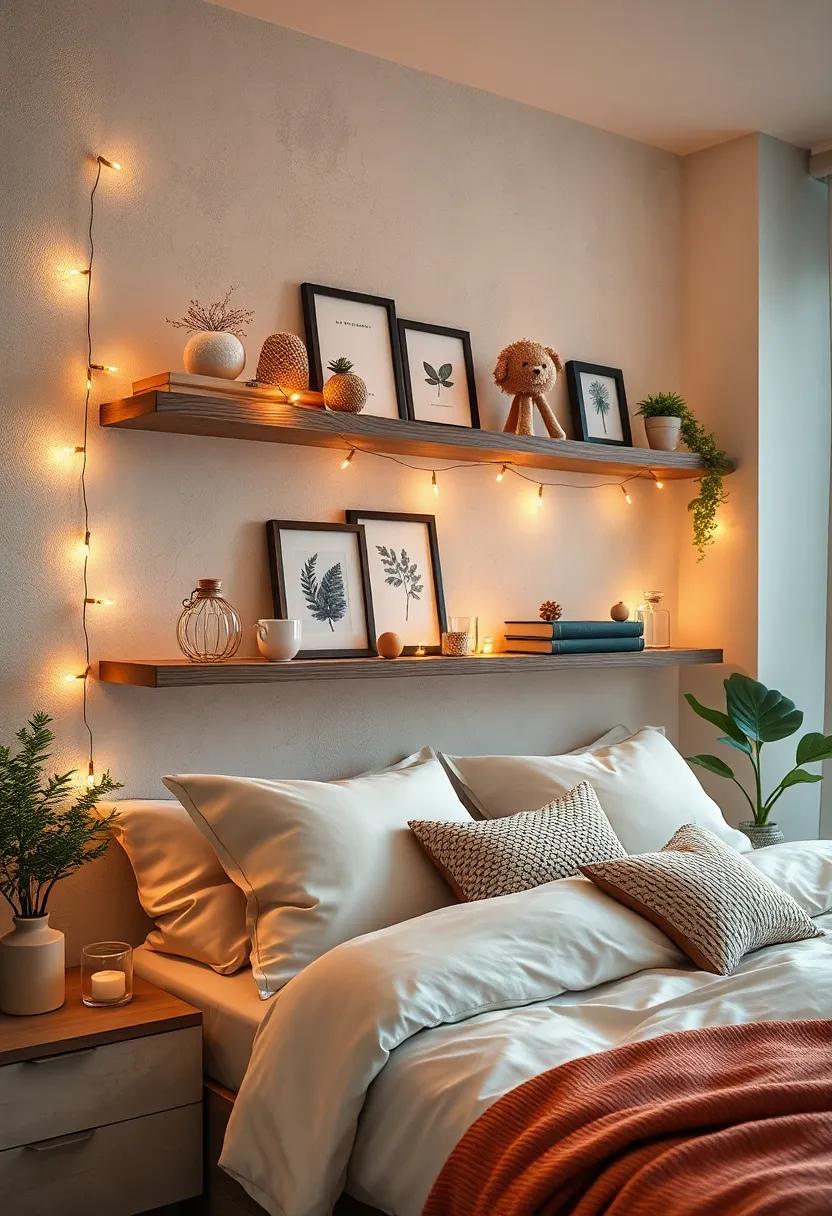 Twinkling Fairy⁢ Lights: Drape delicate‍ fairy ⁢lights along your ​shelves to create an ⁣enchanting glow that ⁤instantly warms ⁣the atmosphere