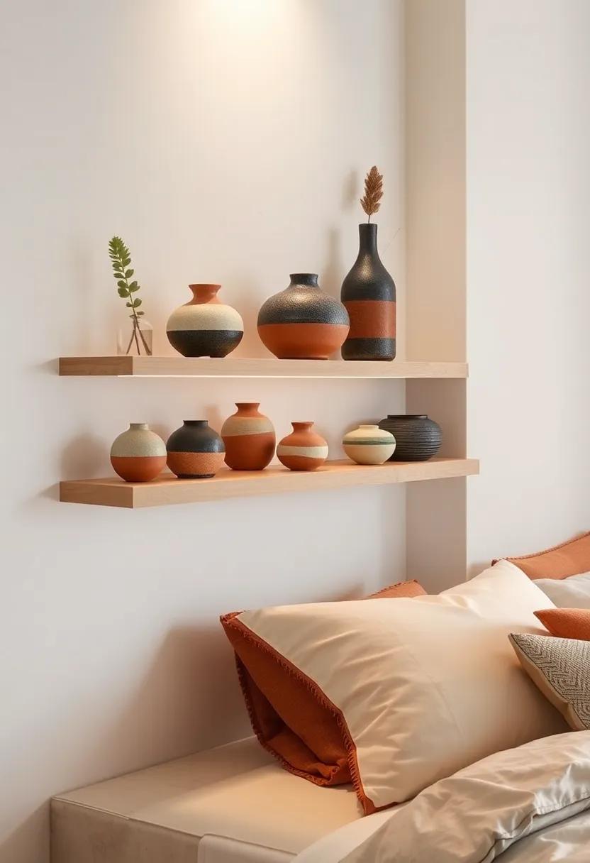 Handcrafted Pottery: ‌Incorporate unique handmade⁤ pots or ‌vases that reflect your style,‍ offering ⁤an artisanal edge⁢ to ​your shelf decor