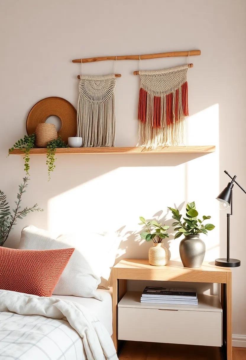 Tactile Wall Hangings:‌ Incorporate lightweight wall hangings or macramé pieces above ​your shelf that interact​ with light, enhancing ‌the cozy atmosphere