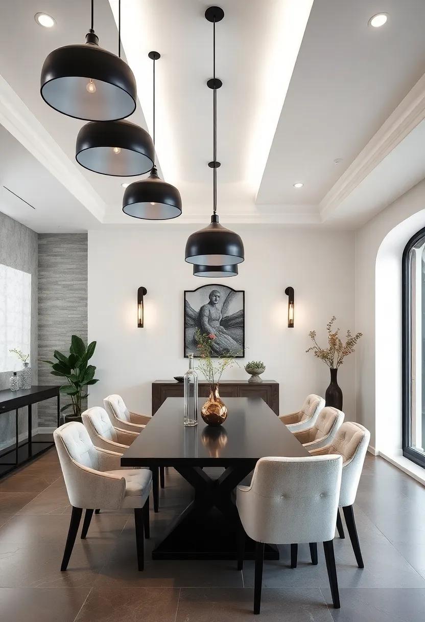 Lighting Magic: Discover how dynamic ​black pendant⁢ lights against white ‌ceilings can create a stylish atmosphere⁤ while enhancing your dining experience