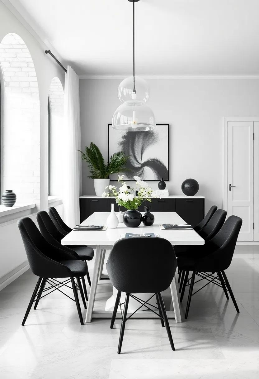 Scandinavian Simplicity: Embrace Scandinavian⁢ design‌ by ‌pairing ⁤minimalist black chairs with‌ a simple white table, fostering an uncluttered and stylish‌ environment