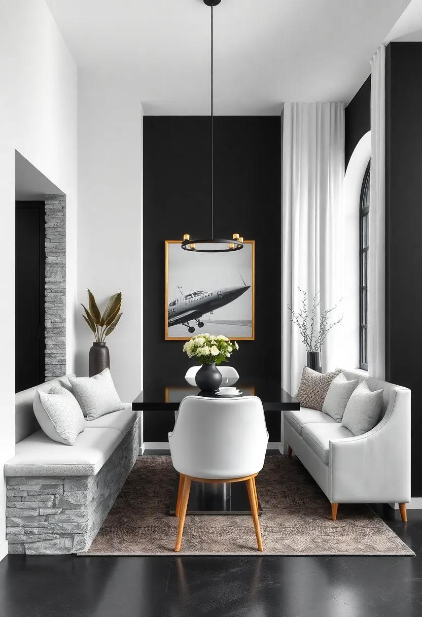 Cozy Corners: Experiment with intimate⁢ dining nooks that‍ utilize black walls and white furnishings, creating a snug hideaway for family meals
