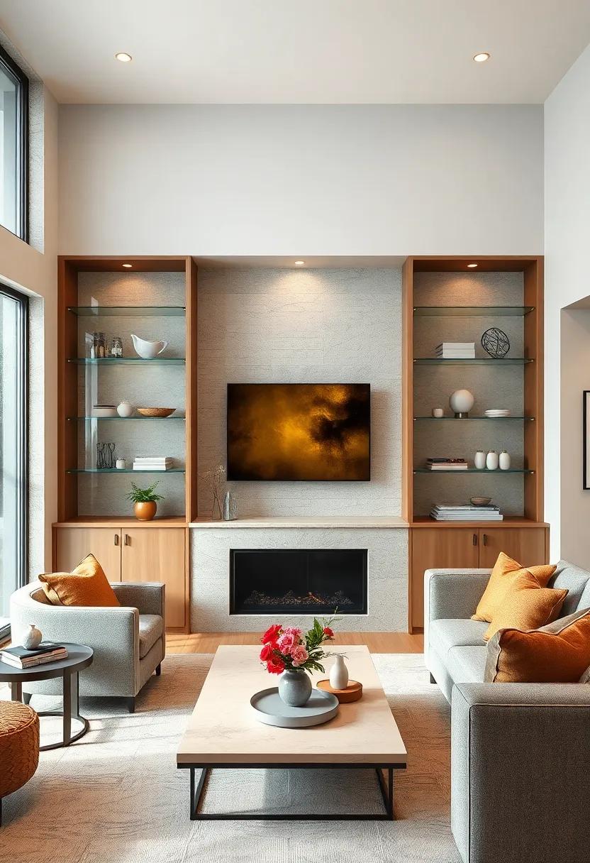 Open Doors:​ Incorporating glass-front ⁤doors⁢ into built-in shelving provides both‌ style⁣ and practicality, allowing you to protect your ⁤decor while still displaying⁣ it beautifully