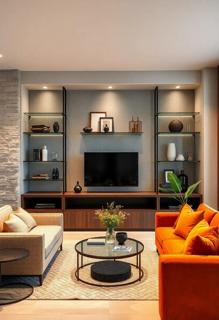 Industrial​ Edge: Marrying metal and​ glass, these built-in shelves give a nod to industrial design, perfect for showcasing sleek decor in ‍a​ trendy urban setting